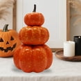 thumbnail image 1 of Artificial Special Tower Pumpkins Decoration Fall Season Vegetable Faux Lifelike Crack Stacked 3 Design Thanksgiving Halloween Embellishing And Displaying Pumpkin for Halloween Decorations Indoor, 1 of 8