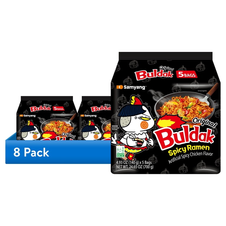 8 pack) Samyang Spicy Hot Chicken Flavor Instant Ramen, 4.93 oz, 5