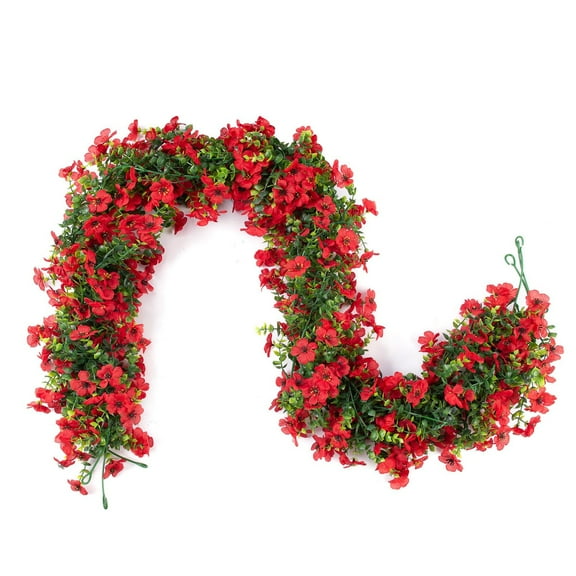 Artificial Spring Flower Vine Garland - 69in Long Fake Silk Pink Rose Hanging Vine for Wedding, Party, Garden & Arch Decoration