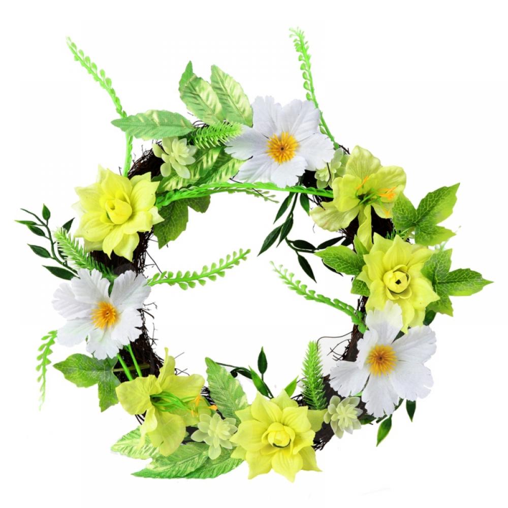 Artificial Spring Flower Wreath, Flower Wreath Spring/Summer Floral