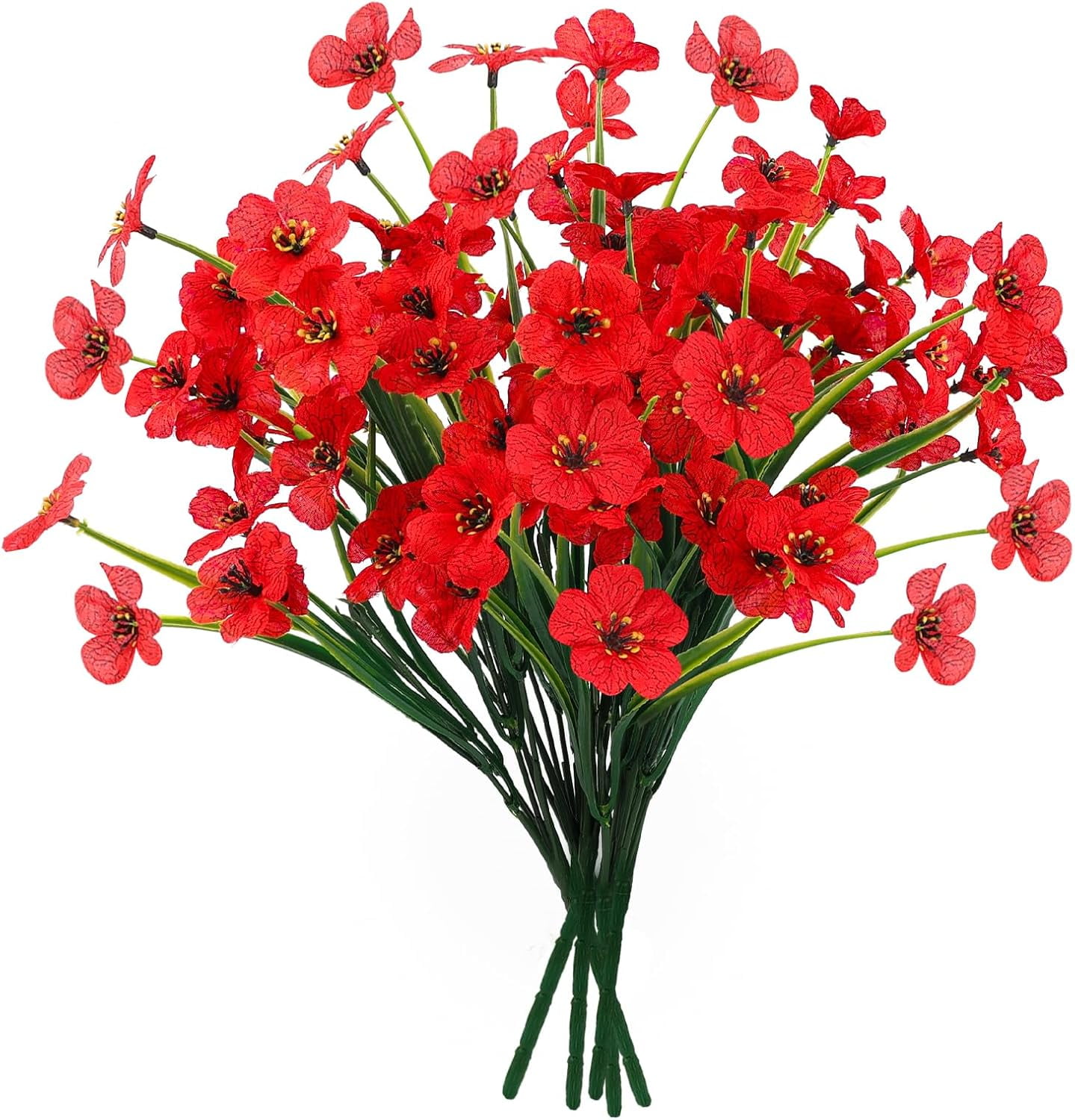 Artificial Spring Flowers for Outdoors 6 Bundles Fake Flowers UV ...