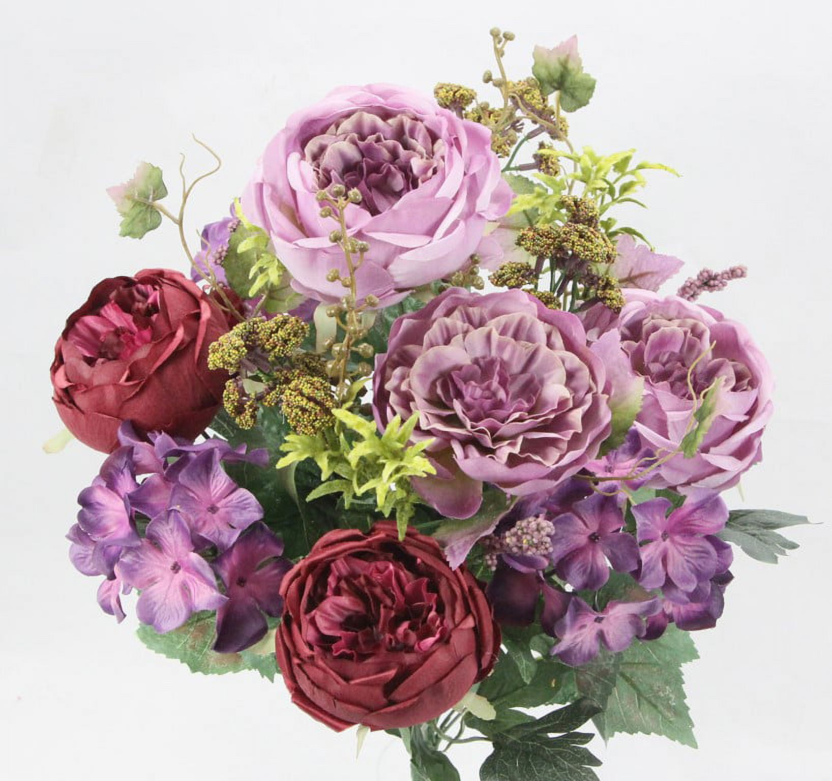 Artificial Spring Mixed Flower 14 stem Rose/Hydrangea Bush , ABN1B012 ...
