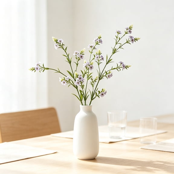 Artificial Spring Plum Flower Branch, Fake Flowers for Home Office Wedding Decor, Faux Floral Bouquet Arrangement Flowers for Decoration