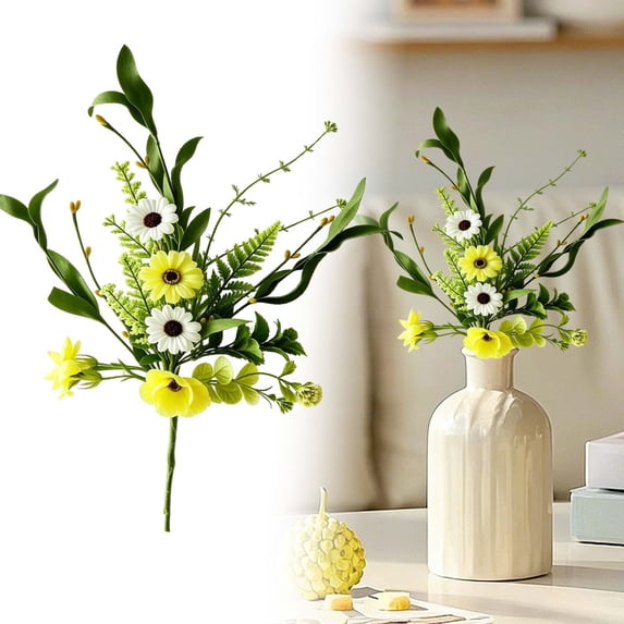 Artificial Spring Summer Wildflower Floral Stems – Daisy Flower Picks for Vase Table Centerpieces, Rustic Home Decor