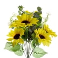 thumbnail image 1 of Artificial Spring Sunflower Bush, Yellow, 18-Inch, 1 of 1