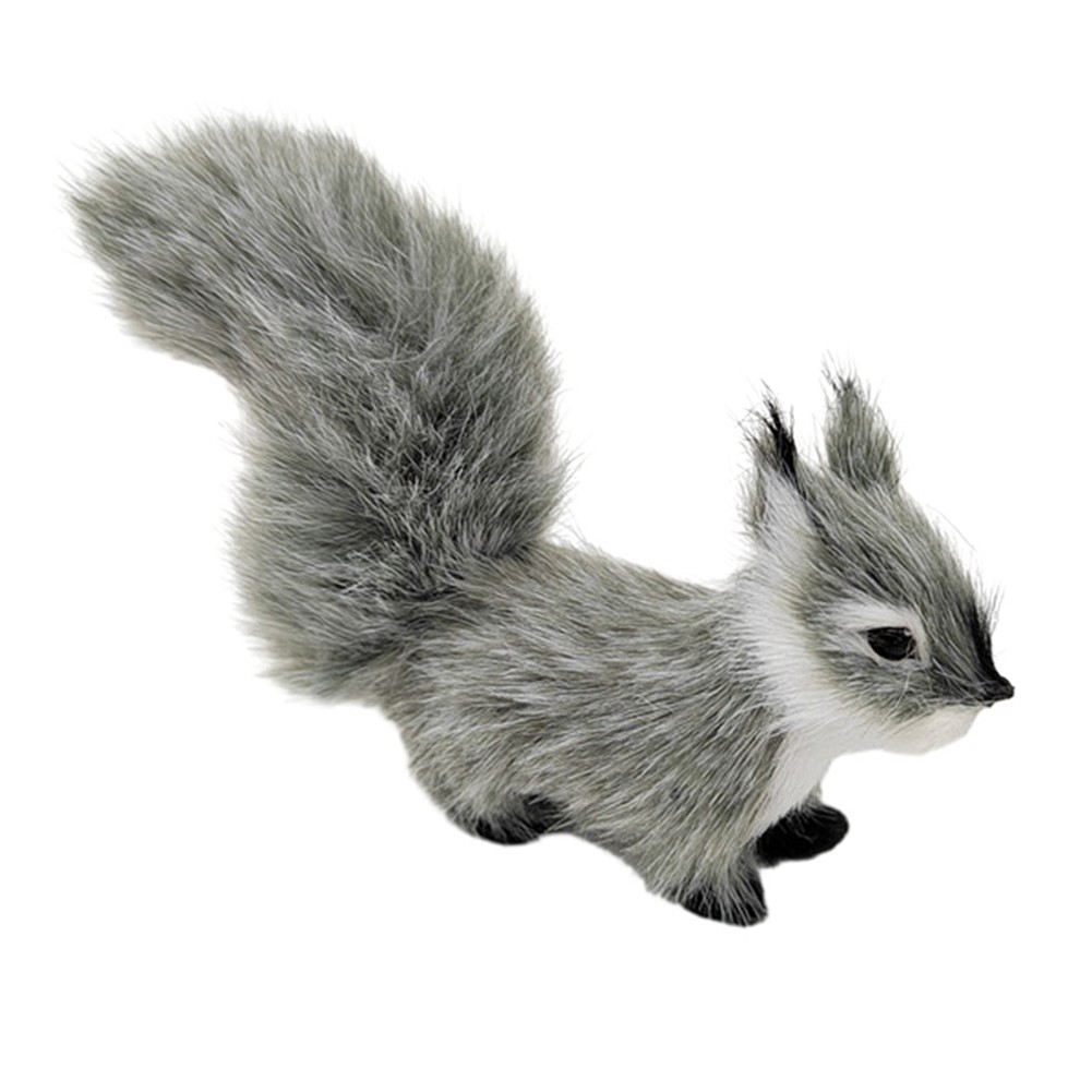 Artificial Squirrel Figurine Miniature Plush Simulation Fake Animal ...