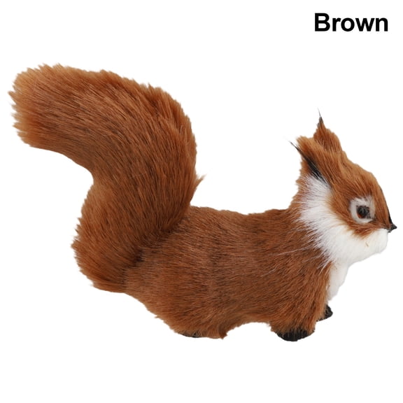 Artificial Squirrel Miniature Plush Simulation Animal Figurine For Tabletop Fireplace Mantels Display Cabinet Garden And Car