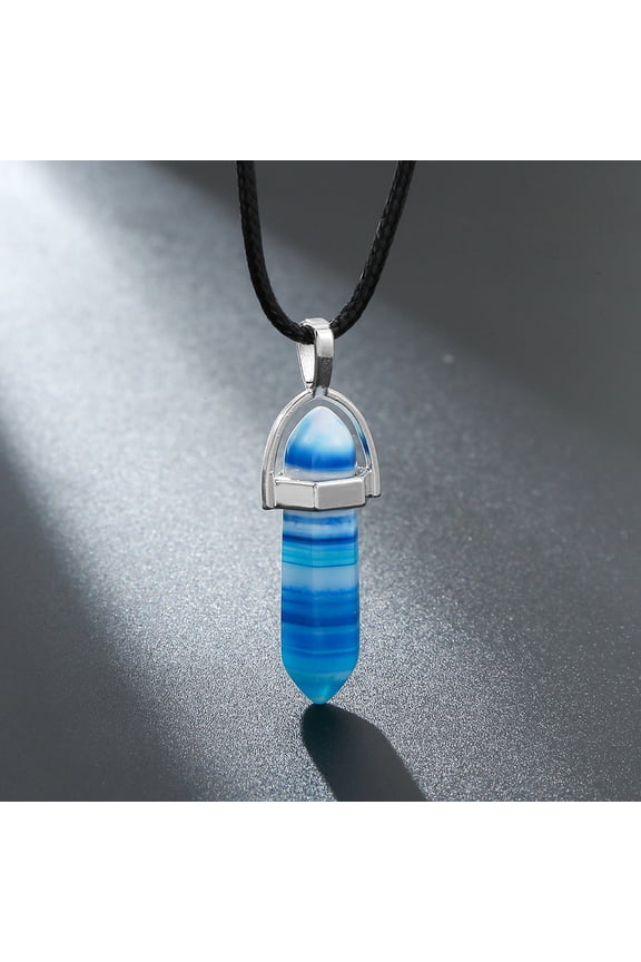 Artificial Stone Round Collar Necklace,Blue Gate,Blue Gate