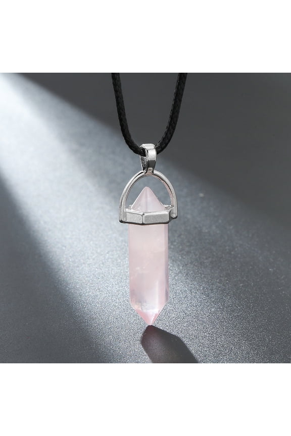 Artificial Stone Round Collar Necklace,Rose Quartz,Rose Quartz