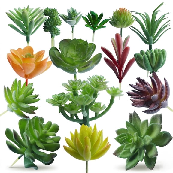 Artificial Succulent Plants 16 Pack Mini Faux Unpotted Indoor Outdoor Home Office Decor