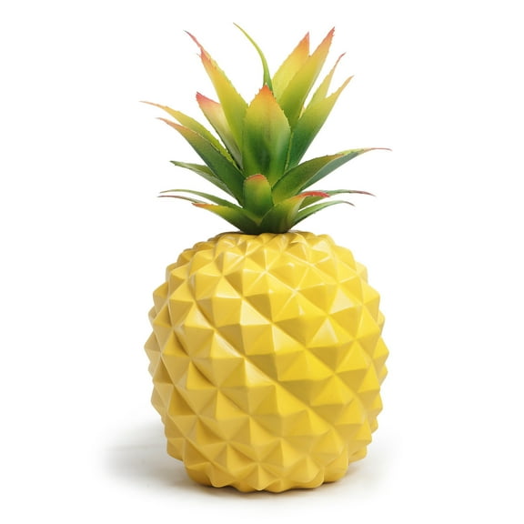 Artificial Succulent Potted Pineapple Decor - Fake Pineapple Home Office Kitchen Table Decoration (Yellow)