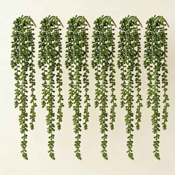 Artificial Succulents Hanging Plants, Fake String of Pearls Greenery Plants, Decoration for Wall, Home, Backdrop, Garden, Indoor and Outdoor