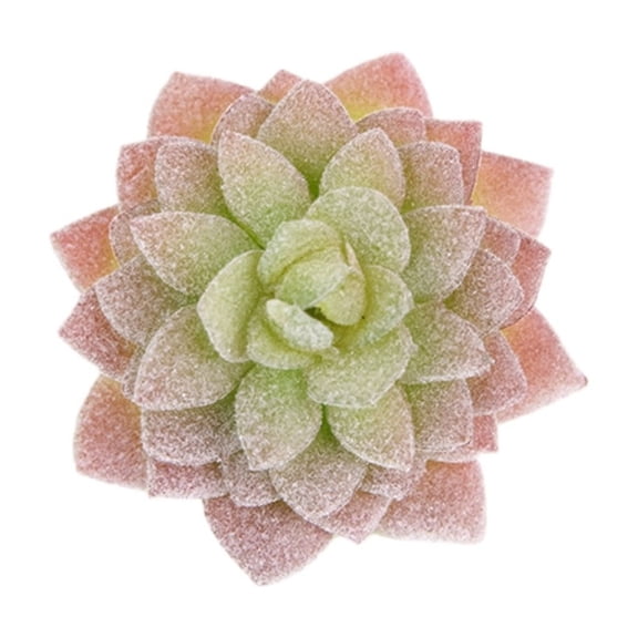 Artificial Succulents Mini - Realistic Flocked Succulent Assortment for Craft, Cake, Party, Garden & Outdoor Indoor Decor, Unpotted Flocked Green Floral Decor