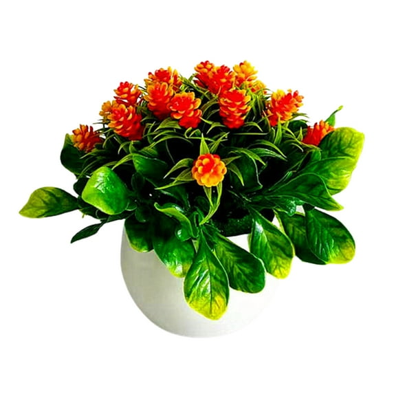 Artificial Succulents Mini Realistic Fake Plants with Plastic Pots for Home and Office Decoration 1 Set Artificial Bonsai Non-fading Practical Plastic Simulation Pine Cone Plants