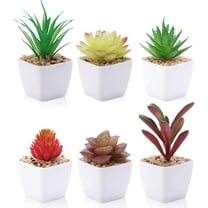 Artificial Succulents Plants, 6pcs Mini Fake Potted Plants in Pots, Faux Mini Succulents Plants Indoor for Desk Living Room Bedroom Windowsills Office Home Decoration