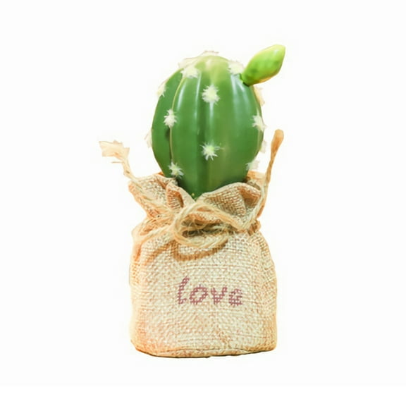 Artificial Succulents Plants Fake Cactus Potted in Special Burlap BagSet of 4 Small Fake Plants for Home,Office,Desk Decor