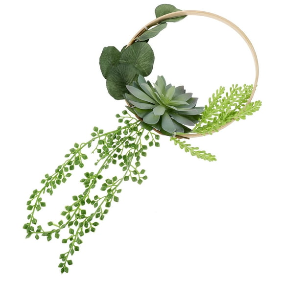 WHAMVOX Artificial Succulents Wreath for Indoor and Outdoor Decor Durable Hanging Wall Decoration 31.5in