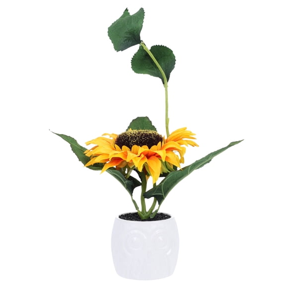 Artificial Sunflower Bonsai Decor in Assorted Colors for Home Decoration Use Plastic Pot 6 Inch