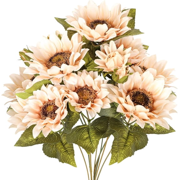Artificial Sunflower Bouquet Fake Retro Sunflower Autumn Flower Decoration $ Artificial Sunflower Bouquet Home Decoration