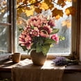 thumbnail image 1 of Artificial Sunflower Bouquet Fall Table Decor, Thanksgiving Faux Flower Arrangement for Dining Table, Coffee Table, Window Sill, Vase (4 Colors), 1 of 5