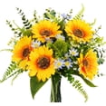 thumbnail image 1 of Artificial Sunflower Bouquets Spring Silk Sunflowers in Vase Summer Faux Flowers Bouquet Floral Arrangements for Home Kitchen Table Centerpieces Wedding Party Decor, 1 of 6
