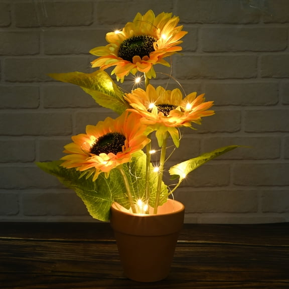 Artificial Sunflower Decoration - Fake Girasoles with Light for Home Decoration,Bedroom,Office,Wedding