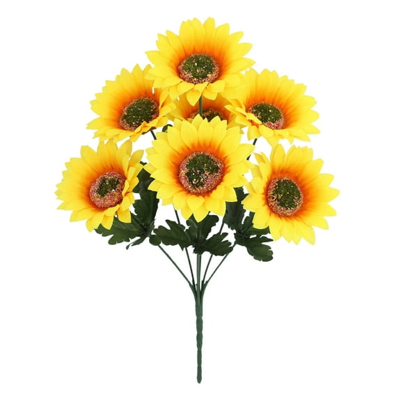 Artificial Sunflower Flowers Long Stem Silk Fake Large Sunflowers Decoration for Outdoor Home Wedding Baby Shower Birthday Party Single Bulk Yellow Decor Summer Decor 10 Inch