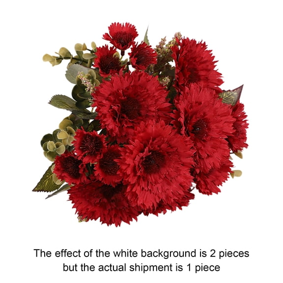 Artificial Sunflower Flowers, Looks Real-Like Faux Flower, for Party Home Kitchen Garden Wedding Decor(Vase Not Included, Red)