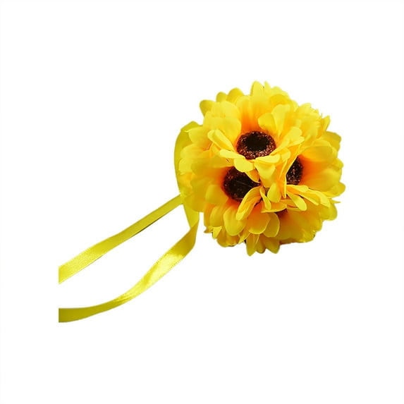 Artificial Sunflower Hanging Ball, Silk Flower, 4 Sizes, for Wedding/Party/Home Decoration, Yellow