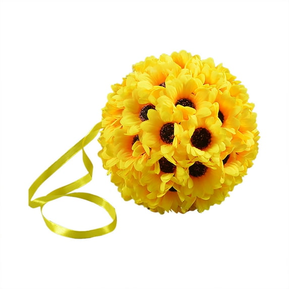 Artificial Sunflower Hanging Ball, Silk Flower, 4 Sizes, for Wedding/Party/Home Decoration, Yellow
