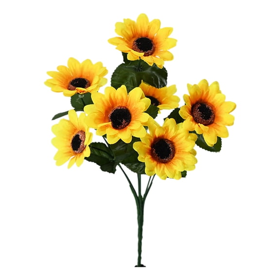 Artificial Sunflower Stems, Silk Fake Flower Bouquet With Realistic Petals For Vase Arrangements, Wedding Centerpiece And Home Decor