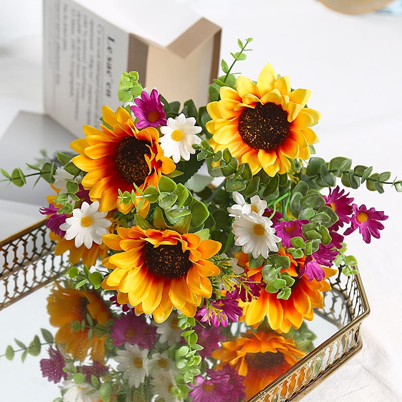 Artificial Sunflowers Bouquet Fake Flower Bouquet for Bridal Bouquets ...
