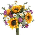 thumbnail image 1 of Artificial Sunflowers Fake Cemetery Flowers for Grave Bouquet with Sunflowers for Bridal Bouquets Wedding Centerpieces Decor Party Table Gravesites Fall Floral Arrangements Home Decoration, 1 of 5