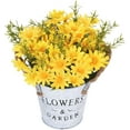 thumbnail image 1 of Artificial Sunflowers Pot, Silky Artificial Flower Daisy Metal Pot Bonsai, Artificial Flowers in Metal Potted, Artificial Daisy Bouquet for Stage Garden Wedding Windowsill Decor, 1 of 5