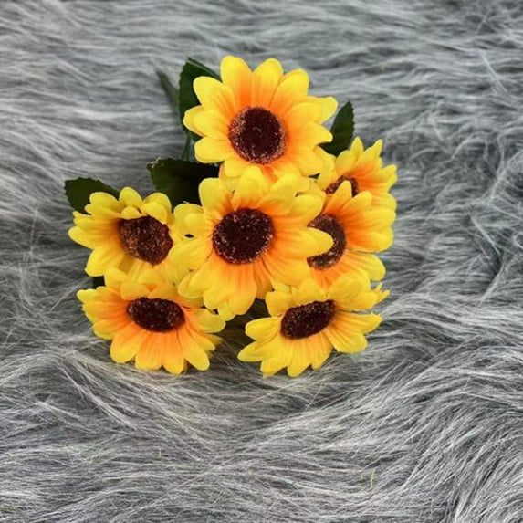 Verdsylv Artificial Silk Sunflower Stem - Realistic Single Sunflower for Rustic Wedding & Home Decor - Cheerful Window Display Or Table Arrangement - Brightens Any Room Year-Round