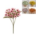 thumbnail image 1 of Artificial Sunset Mums, Artificial Outdoor Sunset Mums Flowers - UV Resistant, Waterproof, Windproof, Fake Fall Flower Daisy With Eucalyptus, Look Real, Full, Vibrant (1Bundle), 1 of 5