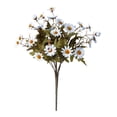 thumbnail image 1 of Artificial Sunset Mums Outdoor - Weather Resistant Fall Flowers with Green Leaves, Daisy Blooms for Garden Porch Planter Decor, Waterproof Windproof Autumn Home Decorations, 1 of 3