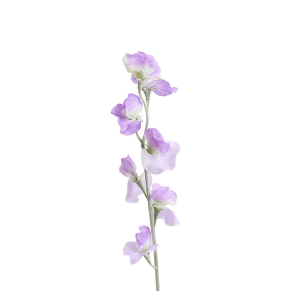 Artificial Sweet Pea Silk Flower Stems, 24.4 Inch Realistic Faux Floral Branches for Vase Arrangement Wedding Table Centerpiece Indoor Home Decor Purple
