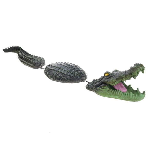Artificial Swimming Cayman Figure With Moving Tail Pool Pond Floating Alligators Decoys for Scaring Geese Waterfowl