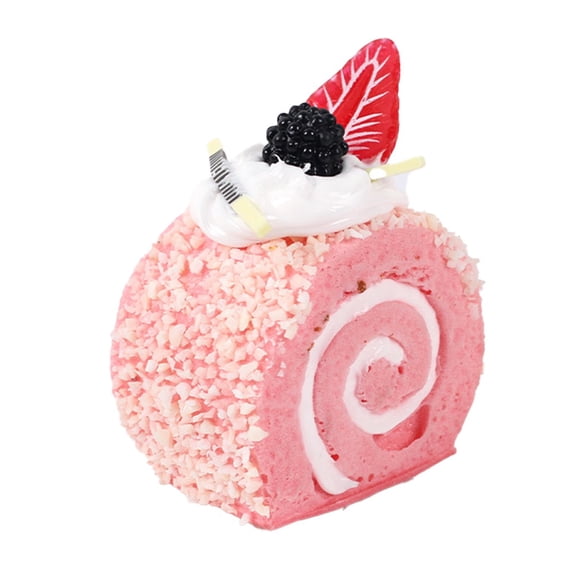 Artificial Swiss Roll Non-Deformable Realistic Appearance Simulated Cake Pink