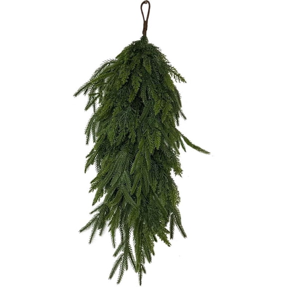 Artificial Teardrop Swag, Christmas Faux Pine Needles Teardrop Swag, Artificial Sw Greenery Eucalyptus Tear-drop Wreath