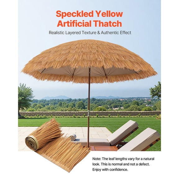 Artificial Thatch Grass Roof,1.3 x3.2 ft Mexican Style Tiki Bar Hut Skirt Thatch Roofing Roll,Waterproof&Fire-Resistant,Palapa Duck Blind Grass for Patio Pool Beach Hawaiian Party Dcor