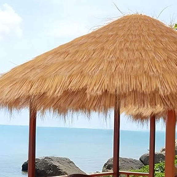 Artificial Thatch Roof Straw Panels for Gazebo Playhouse Tiki Bar Outdoor Indoor Roof Decoration Thatch Roll
