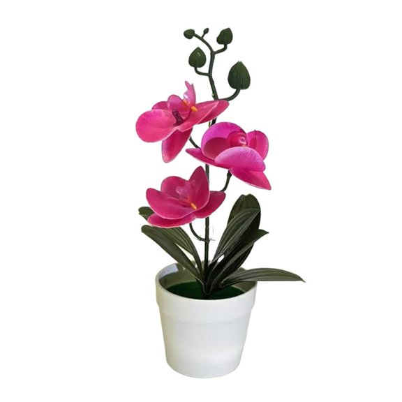 Artificial Threeleaf Phalaenopsis Bonsai Potted Plant For Indoor Decoration