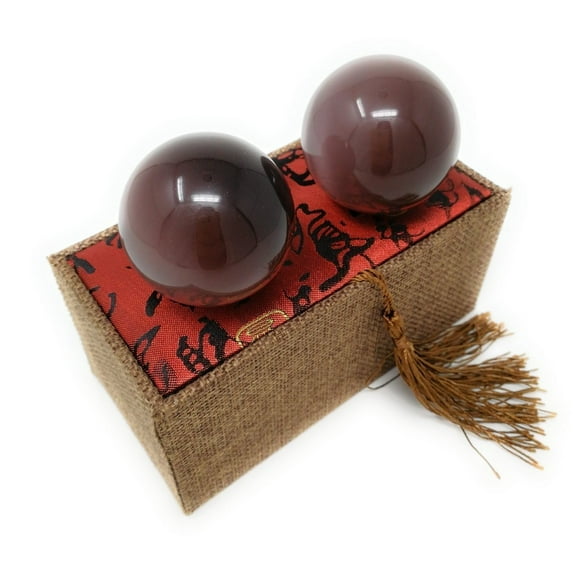 Artificial Tiger Eye Crystal Gemstone Quartz Chinese Health Stress Exercise Baoding Balls (Violet)
