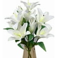 thumbnail image 1 of Artificial Tiger Lily Bouquet Lilies Flower with Rods 4 Bundlesof Flower Heads for Home Table Party Garden Shop Office Decoration Artificial Flower(White), 1 of 5