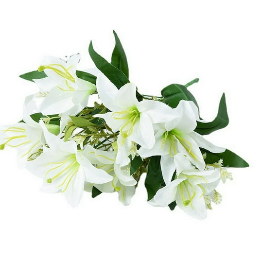 Artificial Tiger Lily Real Touch Lily Easter Lily Fake Flowers for Wedding Home Party Easter Decoration Plastic Lily Faux Flowers