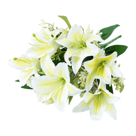 Artificial Tiger Lily Real Touch Lily Easter Lily Fake Flowers for Wedding Home Party Easter Decoration Plastic Lily Faux Flowers