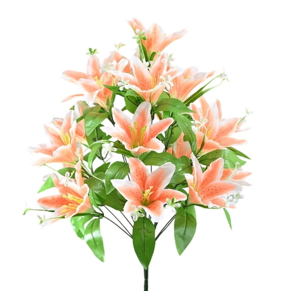 Artificial Tiger Lily Silk Flowers, Faux Fake Lilies Plants 18-Head, Exquisite Lilies Flowers Artificial European-Style Lily Arrangement for Home Decor