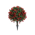 thumbnail image 1 of Artificial Topiary Ball Trees with Ground Spike, 21.6 Inches UV Resistant Artificial Shrubs, Fake Evergreen Artificial Plant Brush for Indoor Outdoor Front Porch Garden, 1 of 4